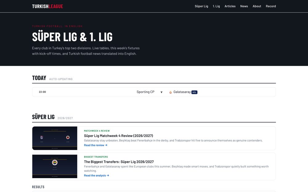 Screenshot of TurkishLeague